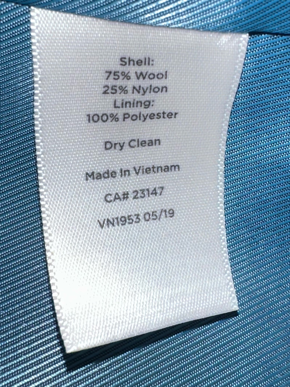 Talbots Blue Wool Blend Collared Button Mid-Length Pea Coat Sz 12 Petite - Picture 7 of 11